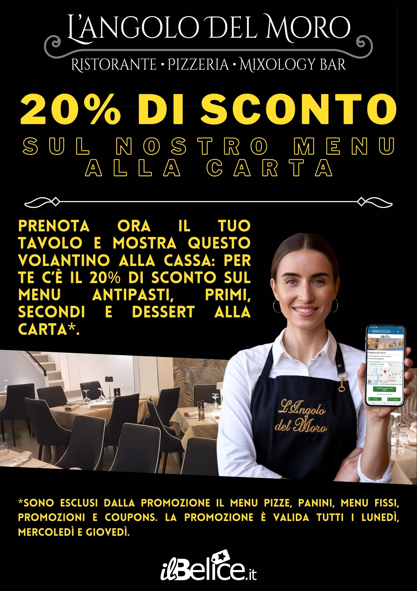 20% sul Menu alla Carta